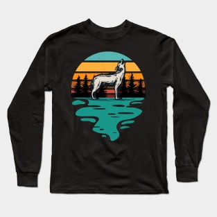 Hiking Wolf Retro Hiker Camping Outdoor Long Sleeve T-Shirt